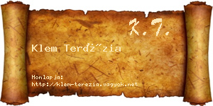 Klem Terézia névjegykártya